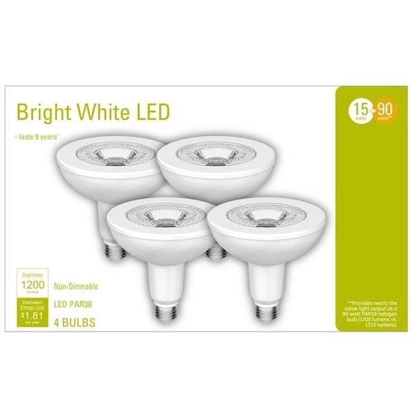 Current G E Lighting 265202 Par 38 Bulb; White - Pack of 4 265202